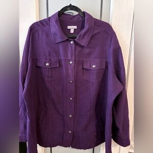 ✨ Croft & Barrow Purple Faux Suede Shacket | 2X | EUC ✨